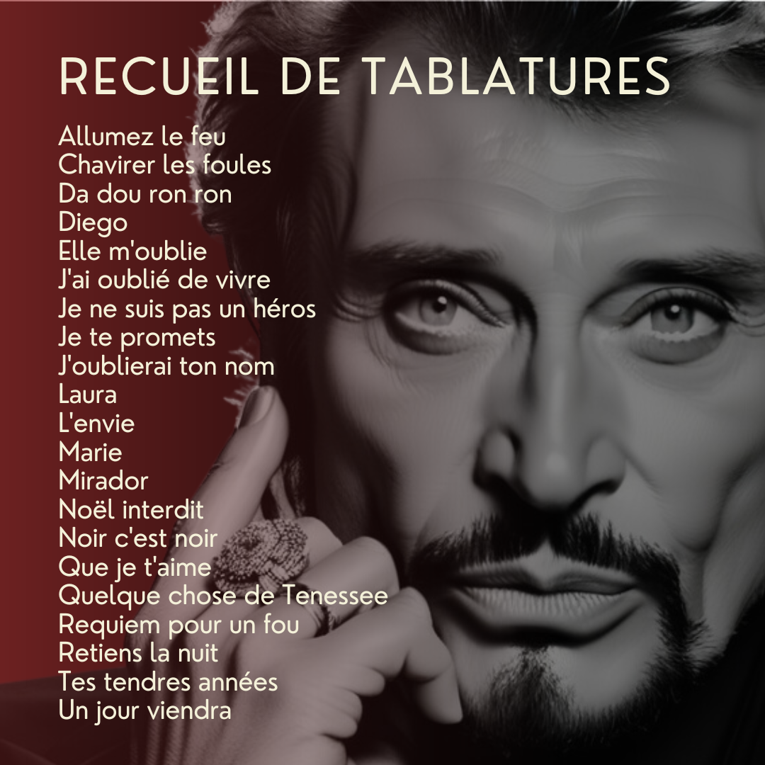 Recueil de 21 chansons de Johnny Hallyday pour harmonica diatonique via