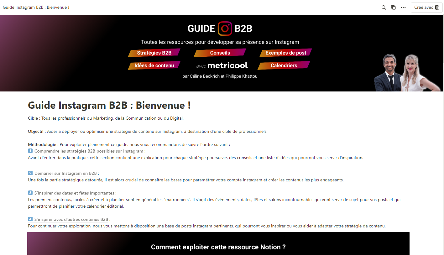 Qu'allez-vous pouvoir faire avec ce Guide Instagram B2B ?